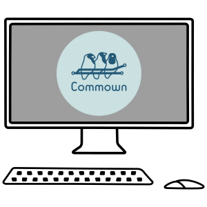 Computer mit Commown Logo