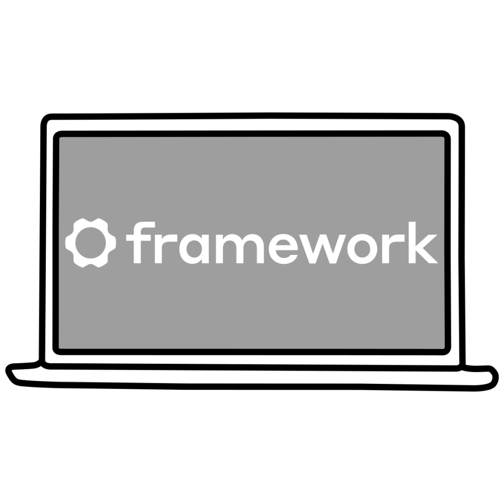 Laptop mit framework Logo