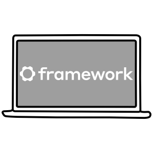 Laptop mit framework Logo
