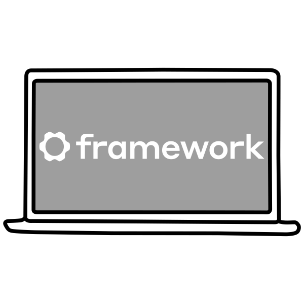 Laptop mit framework Logo